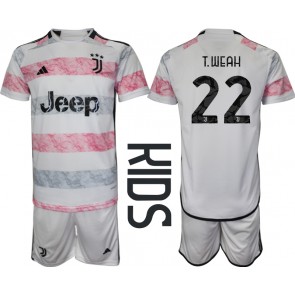 Lacne Dětský Futbalové dres Juventus Timothy Weah #22 2023-24 Krátky Rukáv - Preč (+ trenírky)
